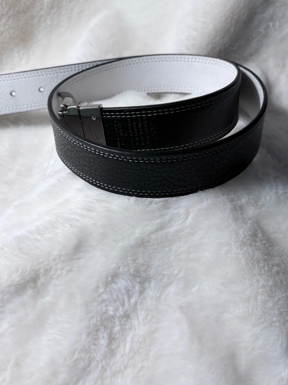 Nike White and Black Reversible Leather Belt